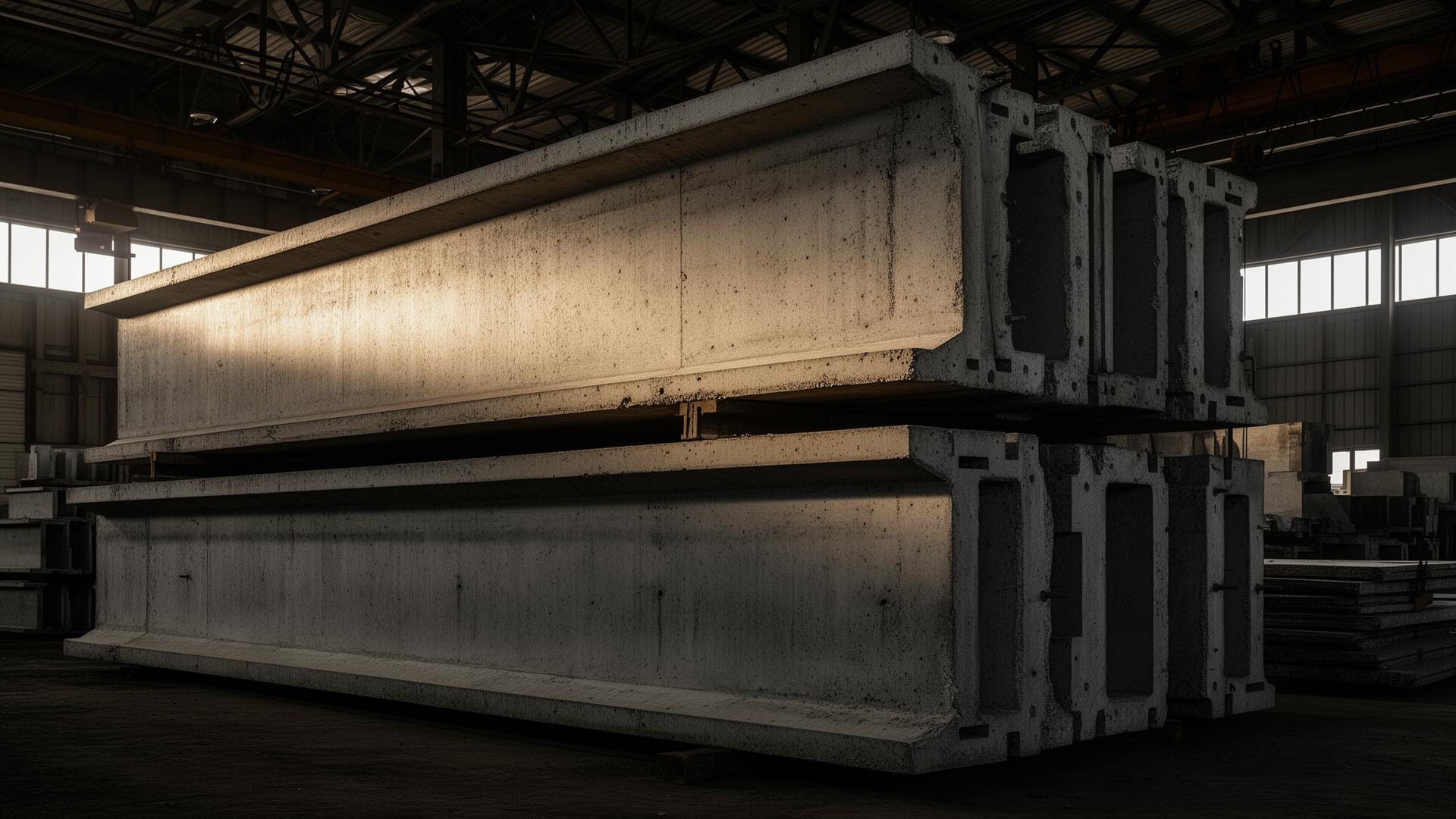 Betonové prefabrikáty ve výrobní hale